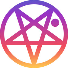 Pentagram Star logo icon. satanic occult signs and mystic symbol. vector star icon isolated on transparent background