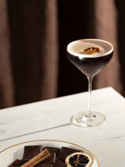 Coffee cocktail on cozy atmosphere