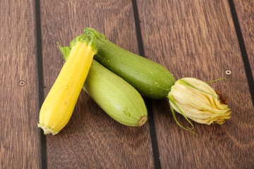 Raw baby organic zucchini heap