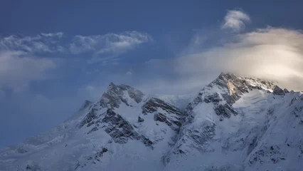 Papier Peint photo Nanga Parbat Nanga Parbat is the ninth highest mountain in the world at 8,126 meters, from Fairy Meadows,Gilgit-Baltistan, Pakistan,