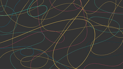 Colorful random scribble art isolated on black background. Beautiful concept design. Vector illustrator