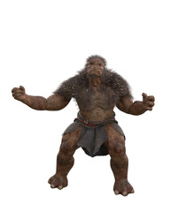 Fantasy Troll mythical character from Nordic folklore. Isolated 3D illustration..