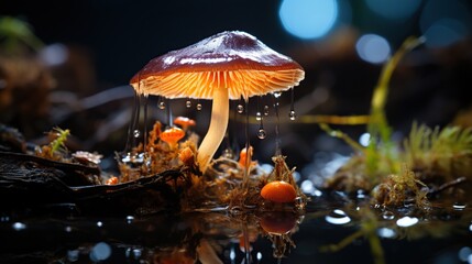 mushroom in dark Background
