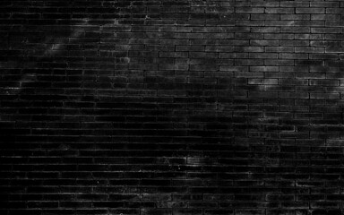 Seamless pattern of the abstract black brick wall. Old brick wall image