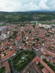 Aerial view of Sibiu city, Romania