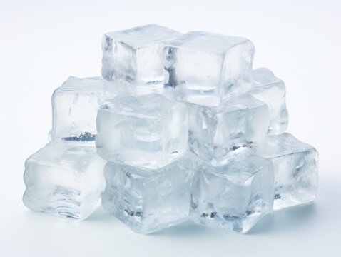 Clear translucent ice cubes generative ai