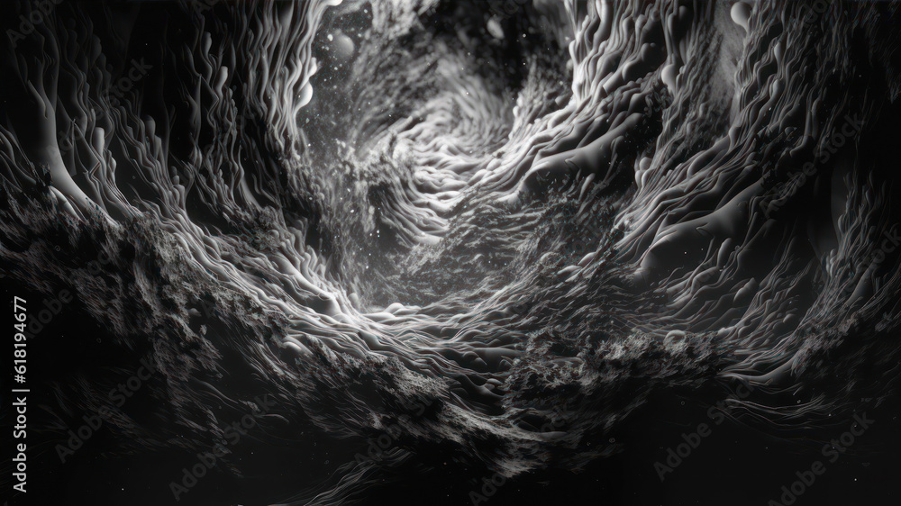Aufkleber fantasy alien planet. abstract fractal shapes. 3d rendering illustration background. generative ai