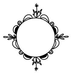 Hand drawn doodle frame in circle shape