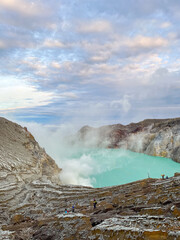 Volcanic landscape. Ijen mountain, Java, Indonesia.
