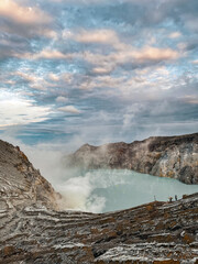 Volcanic landscape. Ijen mountain, Java, Indonesia.
