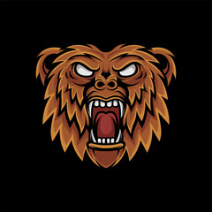 Ferocious and Angry Bear Illustration in Vector illustration