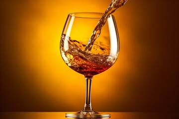 Naklejka na ściany i meble drink party closeup glass alcohol wine background liquid burgundy red gradient. Generative AI.