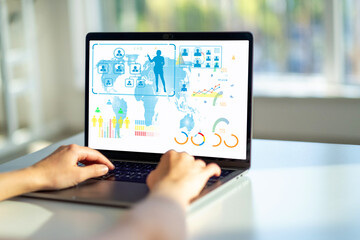 Corporate recruitment concept, user privacy and encryption, digital access to job applications, use technology for effective recruitment.