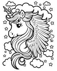 Fototapeta premium Unicorn outline