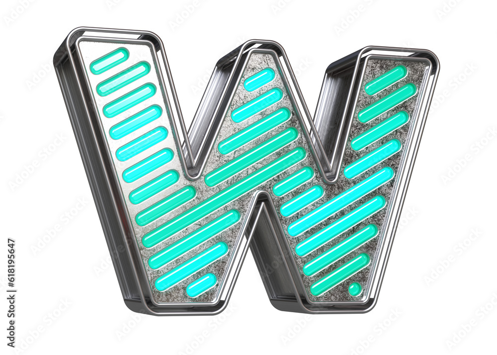 Aufkleber bright silver display font letter w. flashing lettering for creating titles, ad headers and eye-catc