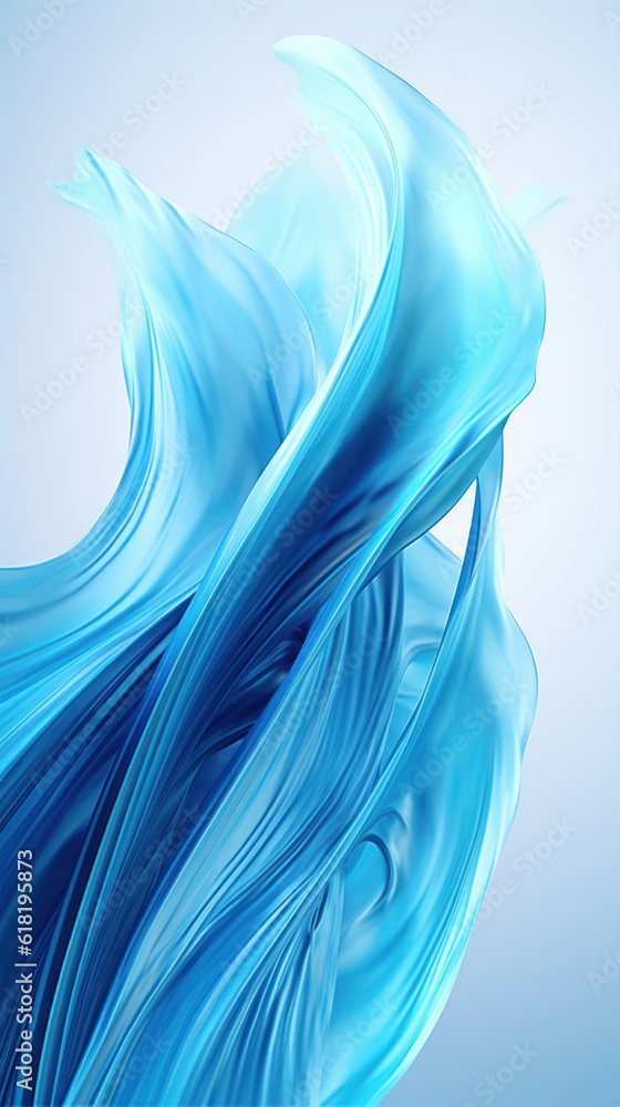Aufkleber abstract blue background with smooth lines. generative ai