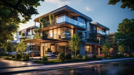 Obraz premium apartment house residential building
