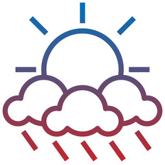 SUN & RAIN line icon,linear,outline,graphic,illustration