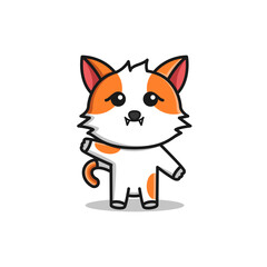 Vector cute cat mascot vector illustration