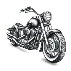 motorcycle vector illustration engraving isolated on