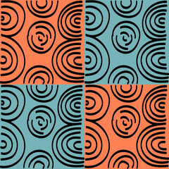 The pattern is seamless, primitive in African style. 