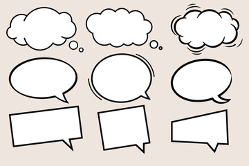 Hold chat bubbles with pastel backgrounds