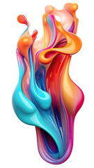 Obraz premium interdimensional energy shift merging colors fluid abstract futuristic texture, isolated on a transparent background, generative ai