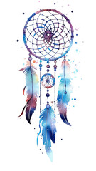 dreamcatcher with trailing stardust forming a cosmic silhouette abstract futuristic texture, isolated on a transparent background, generative ai - obrazy, fototapety, plakaty