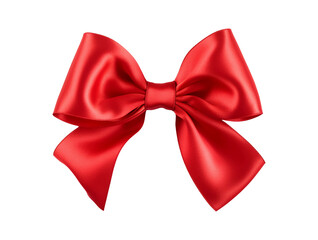Red bow isolated on transparent or white background, png - obrazy, fototapety, plakaty
