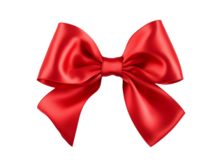 Red bow isolated on transparent or white background, png