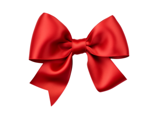 Red bow isolated on transparent or white background, png