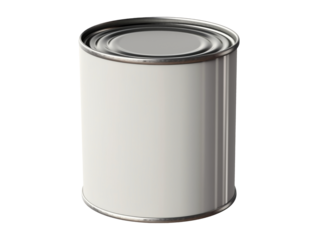 Paint can with a blank label isolated on transparent or white background, mockup, png