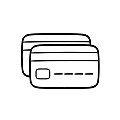 Online Payment Icon. Credit card, bank, electronic payment, finance, savings. Vector black line icon