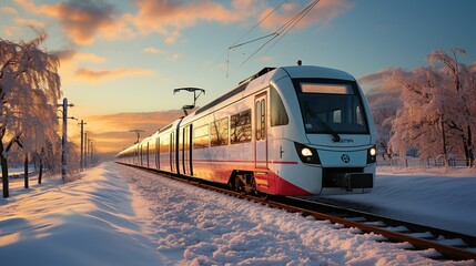 train goes through fantastic winter