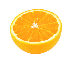 Fototapeta na wymiar ripe orange slice on transparent png