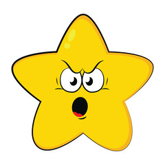 yell discontent yellow star face emotion funny design