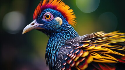 Fototapeta premium A vibrant colored Golden pheasant