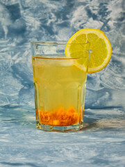 Fruit ice tea in glass