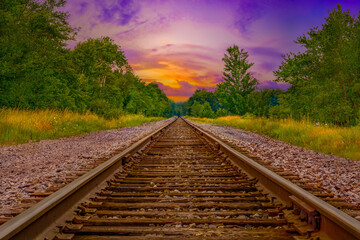 Obraz premium railway in the countryside