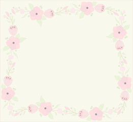 pink flower frame vector illustration