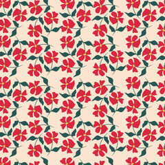 Seamless vintage flowered vector pattern
