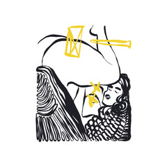 Modern Art Illustration. Matisse Abstract Set, Aesthetic Modern, Boho Decor, Minimalist, Illustration, Vector, Poster, Postcard. Aesthetic minimalist design. Vector illustrations.