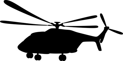 The illustrations and clipart. A silhouette of a helicopter.