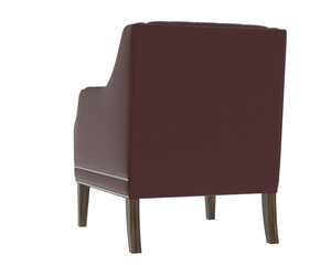 Leather chair isolated on transparent background. 3d rendering - illustration