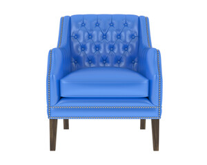 Leather chair isolated on transparent background. 3d rendering - illustration