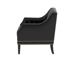 Leather chair isolated on transparent background. 3d rendering - illustration