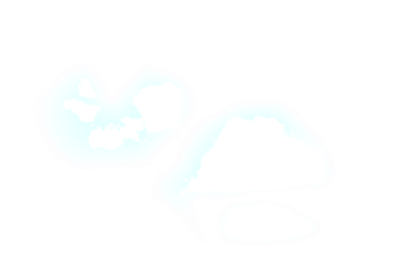 white clouds on isolated blue background.