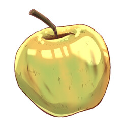Illustrated green apple with glitter.