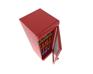 Fridge isolated on transparent background. 3d rendering - illustration