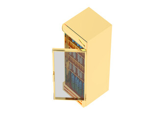 Fridge isolated on transparent background. 3d rendering - illustration